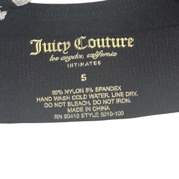 Juicy Couture Intimates Logo Crossback V-Neck Sports Bra Black Women’s Small - Picture 3 of 3